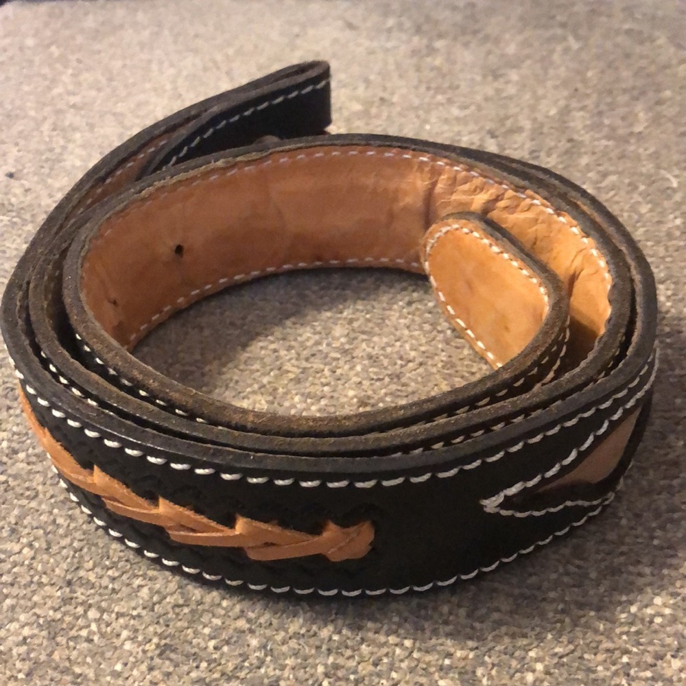 Sale 💚 Vintage leather tooled cowboy ranch Guatemalan belt - new - size 36